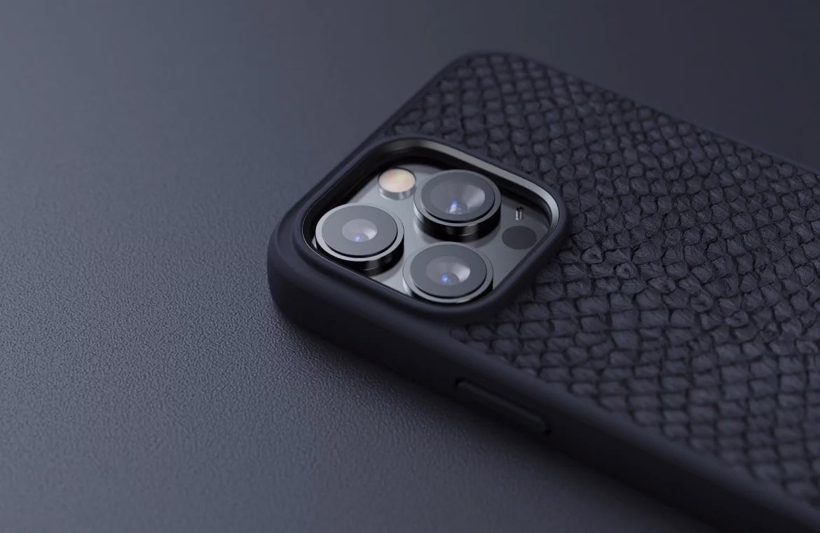 Чохол-накладка Njord Salmon Leather MagSafe Case Black для iPhone 14 Plus - 1